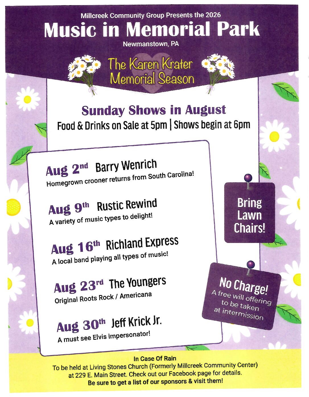 Music in the Park 2026 Season